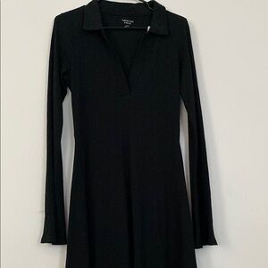 American Eagle Outfitters Black Sheath Polo Collar Dress